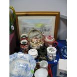 A Pair of XIX Century Imari Vases, teapots including cloisonné miniature, Royal Vale china, etc:-