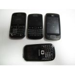 Four Mobile Smartphones, including Blackberry, Samsung & LG.