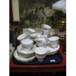 Two Colclough China Tea Services, decorated with floral decoration:- One Tray