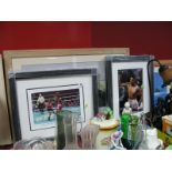 Franko Bruno and Amir Khan Signed Prints, two others unrelated. (4)