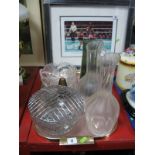 Rose Bowl, vases, jugs, paperweight, etc:- One Tray