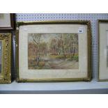 Frank Saltfleet Watercolour of a Woodland Scene, signed lower right.