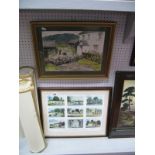 Alan Hearsum Nine Watercolour Montage "Views of Ashford in the Water", signed and dated '01, each