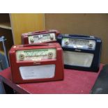 Three Circa 1960's Roberts Radios, including Mode RT8 in red, model RT7 in navy blue, and a