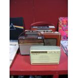 Five Circa 1960's Transistor Radios, including an Ultra 3 band radio, a Cossor mahogany cased with