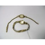 A 9ct Gold Cased Lady's Wristwatch, on later bracelet, together with another example, on later