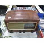 A Circa 1949 Cassor Model 501AC Butterscotch Bakelite Valve Radio, with beige speaker and grille
