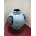 A Moorcroft Vase Decorated in the Blue Flame Design by Emma Bossons, shape 41/4, impressed and