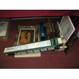 An Electronic Talking Chess Set, (boxed), a sketch easel, Dickens literature and other books,