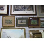 Michael Crawley Watercolour Autumn Countryside Scene, signed and dedicated to Bruce lower left, 8