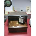 A XIX Century Mahogany Inlaid Ladies Jewellery Box, together with a XIX Century box (damaged, has