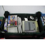 A Super Nintendo Entertainment System, with power supply, leads and one controller. Together with