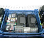 Two Sega Game Gear Handheld Video Game Consoles, with eleven cased and loose game cartridges,