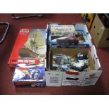 Four Boxed Plastic Model Kits, Polar Lights 1:25 scale Batcycle, Airfix 1:180 scale HMS Victory,