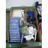 A Sega Dreamcast Games Console, with power supply, leads and two controllers. Together with twenty