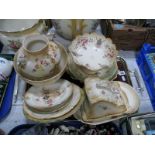 A Quantity of Early XX Century Crown Devon Blush Ground Wares, including cheese dish and cover,