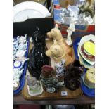 A Pair of Sylvac "1207" Terrier Dogs, "Just Cats" cat, other animal figures:- One Tray