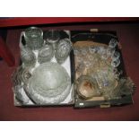Jelly Moulds, ER commemorative bowl, other glassware:- Two Boxes
