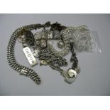 A Silver Ingot Pendant, bracelets, chains, gondola brooch, etc.
