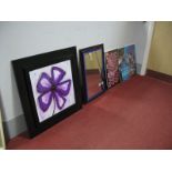 A Large Lilac Flower Print, dragonfly mirror, seven 3D pictures.