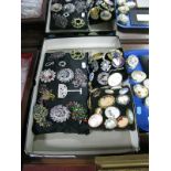 A Collection of Assorted Costume Brooches, including diamanté champagne glass, imitation cameos,