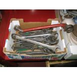 A Quantity of Drop Forged Wrenches, of varying sizes, ring spanners, etc.