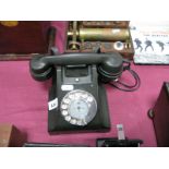 A Circa 1940's Bakelite GPO Telephone, number 312L, (lacking tray).