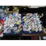 A Large Collection of Porcelain Miniature Model Teapots, varying designs, (approximately sixty-