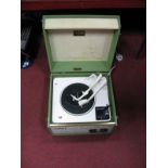 The Dansette Tempo Mid XX Century Portable Record Player, with olive green casing.