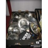 A Collection of Ten Vintage Automobile Lucas Fog/ Spot Lamps, including Le Mans 24, Continental,