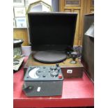 A Circa 1940's Columbia Record Player, brown bakelite fitments, all within a mahogany veneered