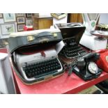 An Early XX Century Oak Cased American Blickensderfer Typewriter, model 7, and a circa 1960's