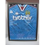 Manchester City Autographs. Circa 2003. Eleven signatured including Kevin Keegan, Shaun Goater,