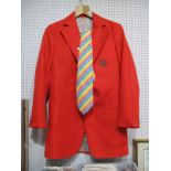 Montreal Olympics 1976 red Blazer, with metal Olympics logo pocket badge, together with