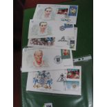 First Day Covers. Official FA issues, including Stanley Matthews signed issue. (5)