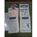 Manchester City Programmes 1949-50, vs. Aston Villa, and Reserves vs. Liverpool Reserves, 1951-52