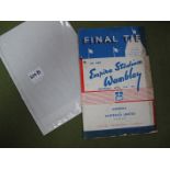 1936 FA Cup Final Programme, Sheffield United vs. Arsenal (punched holes, grubby edges, rusty staple