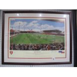 Rotherham United, Peter Watson limited edition colour print, 1/500, "Millmoor", 31 x 55.5cms.