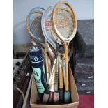 Dunlop Maxply, Alpha, Playwell, Slazenger and Seven Other Tennis/ Badminton Rackets. R. S. L