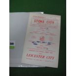 1964 League Cup Final Programme, Stoke City vs. Leicester City, at Victoria Ground, dated April 15th