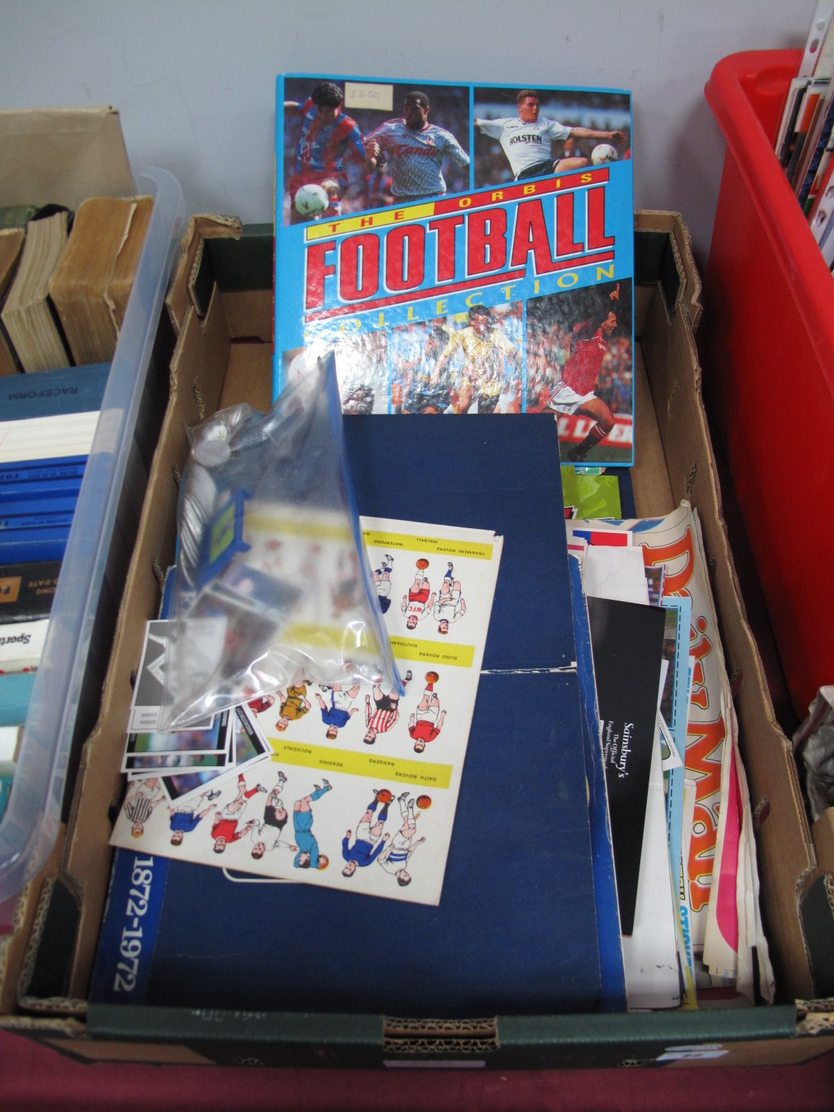 Esso 1970 World Cup, 72 FA Cup and Sainsbury's 98 Coin Collection, Orbis collection, etc:- One Box