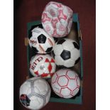 Stanley Matthews Signed Football, three others signed by Rotherham United players, and two others