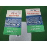 Manchester United FA Cup Final Programmes, 1957 vs. Aston Villa (autographs) and 58 vs. Bolton. (2)