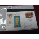 Bobby Moore Autograph, blue ink signed on a World Cup 1986 commemorative First Day Cover.