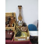 Committi of London Barometer, copper kettle, brass chestnut warmer, etc:- One Box