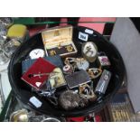 Gents Cufflink's, pocket watches, badges, lighters, etc:- One Tray