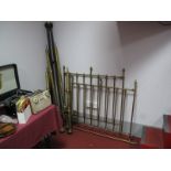 A XIX Century Single Brass Bed, with iron supports.