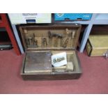 Woodworkers Tools, and brass handles, in an oak carry case.