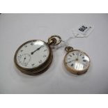 A Continental Cased Lady's Fob Watch, the gilt highlighted white dial with black Roman numerals,