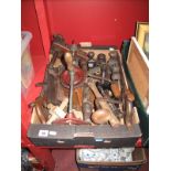 Vintage Tools, including hand drills, woodworking planes, plough plane, saws, etc:- One Box